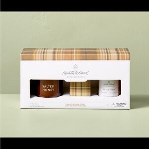 3pc Salted Honey Gift Set with 7oz Jar Candle, 3.38 fl oz Room Spray, and 5.1cm